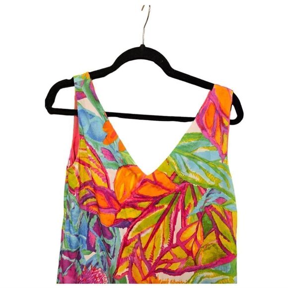 LAUREN RALPH LAUREN Tropical Floral Flutter Hem Dress - Size 12 - Picture 3 of 6